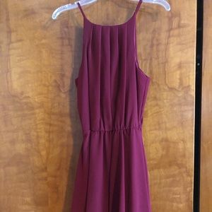 Burgundy knee length dress